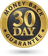 30-day money-back guarantee badge graphic; confirm actual seller terms
